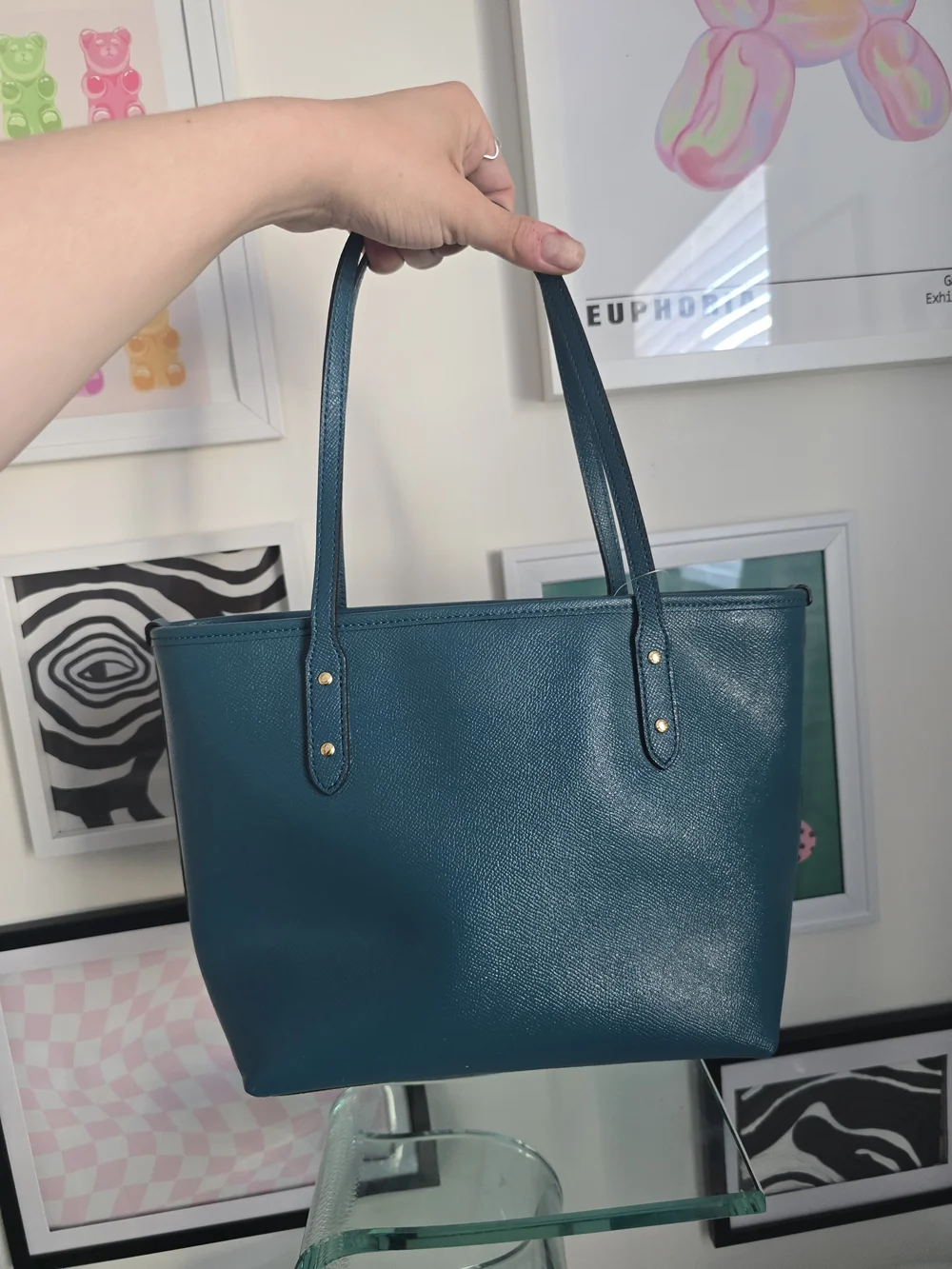Authentic Coach City Zip Tote Bag with Cherry Charm Brand New